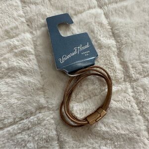 Universal Thread | Simulated Leather Color Gold OX Bracelet | New with Tags